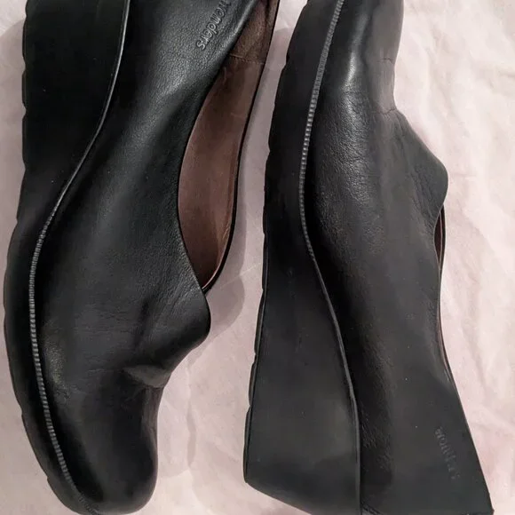 Wonders black smooth/patent two-tone leather wedge slip-ons | EU 42/US 11 - Picture 8 of 8